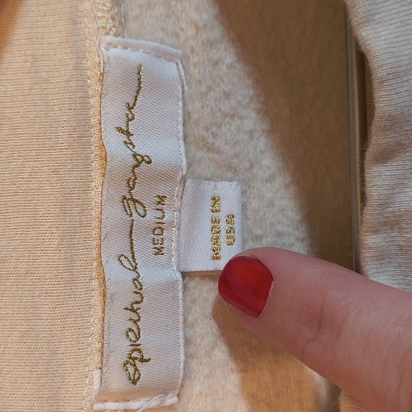 Women's Spiritual Gangster 🇺🇸 Made Bubble Crop Beige Cream Crew M - Picture 2 of 11